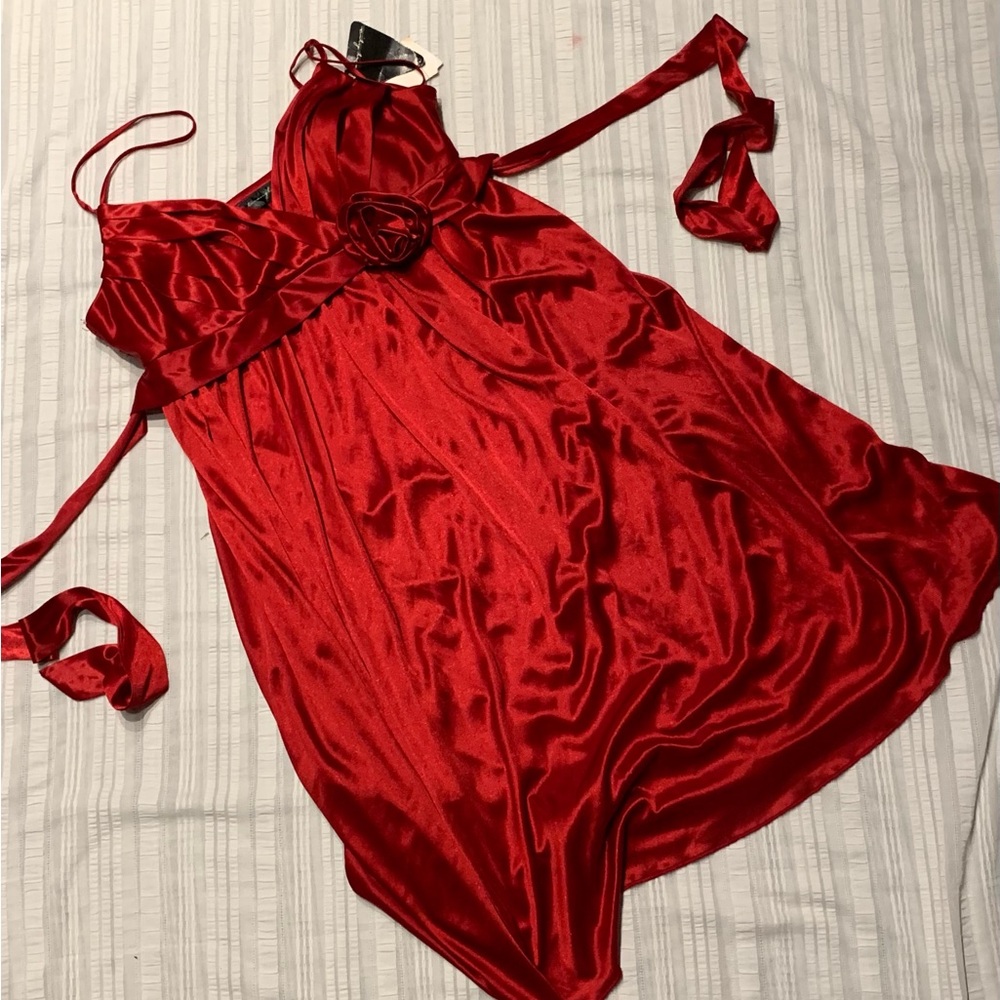 New with tags red tie dress by city triangles